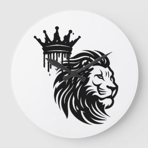Reloj Redondo Grande Majestuoso Ilustracion Rey León - Poderoso Wildlif