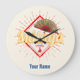 Reloj Redondo Grande Málaga Andalucía España Retro Flamenco Vintage