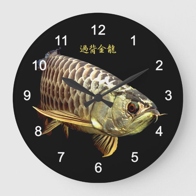 Reloj Redondo Grande Malaysian Golden Arowana (Anverso)