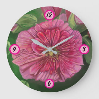 Reloj Redondo Grande Malvarrosa Rosa rojizo y hermanos