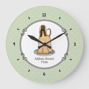 Reloj Redondo Grande Mamá de los sabuesos afganos mamá afgana (gorra) m