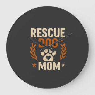 Reloj Redondo Grande Mamá de perro de rescate