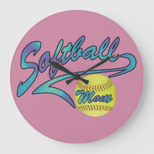 Reloj Redondo Grande Mamá de Softball Fastpitch Ropa Deportiva