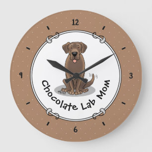 Reloj Redondo Grande Mamá del laboratorio de chocolate Labrador recuper