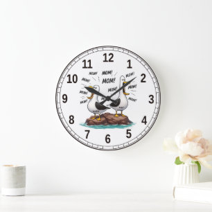 Reloj Redondo Grande Mamá Gaviota Divertida Personalizada