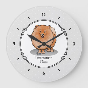 Reloj Redondo Grande Mamá panomana Pom Mom (naranja roja)