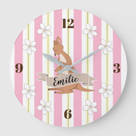 Reloj Redondo Grande Mamá y yo canguro con rayas