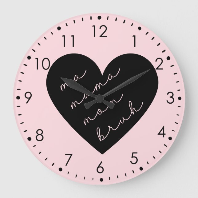 Reloj Redondo Grande Mamáes Mamá Bruh Pink (Anverso)