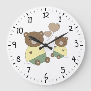 Reloj Redondo Grande Mami and Baby Teddy Bear
