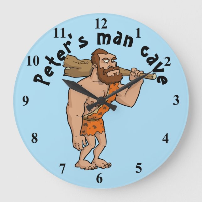 Reloj Redondo Grande Man Cave Personalised (Anverso)