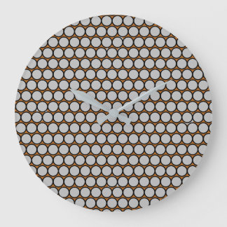 Reloj Redondo Grande Manchas grises con fondo bronceado cálido