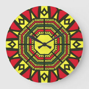 Reloj Redondo Grande Mandala afrocéntrica