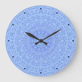 Reloj Redondo Grande Mandala azul