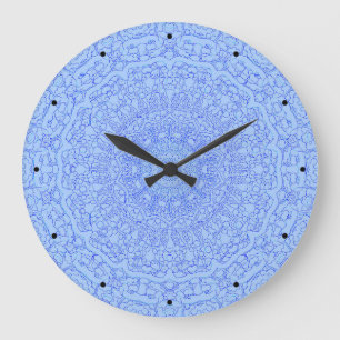 Reloj Redondo Grande Mandala azul