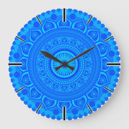 Reloj Redondo Grande Mandala azul india