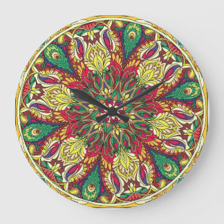 Reloj Redondo Grande Mandala Bandana: Diseño inmaculado.