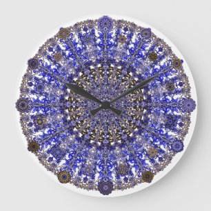 Reloj Redondo Grande mandala colorida del diseño en marroquí