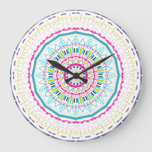 Reloj Redondo Grande mandala colorido