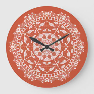 Reloj Redondo Grande Mandala de la terracota