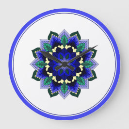 Reloj Redondo Grande Mándala en azul
