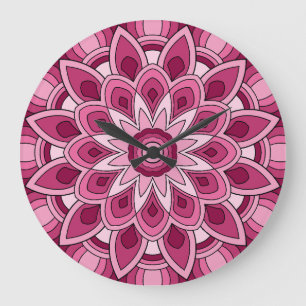 Reloj Redondo Grande Mandala en rosa