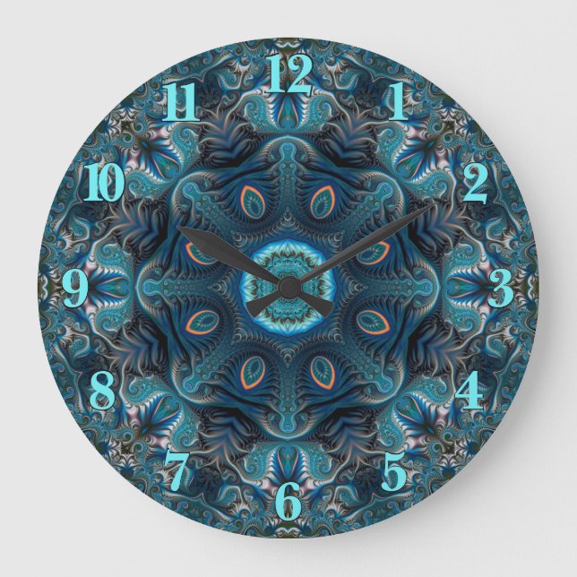 Reloj Redondo Grande Mandala espacial misteriosa (Anverso)