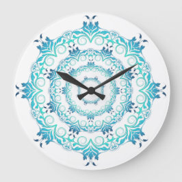 Reloj Redondo Grande Mandala floral étnica