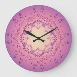 Reloj Redondo Grande Mandala. floral étnico