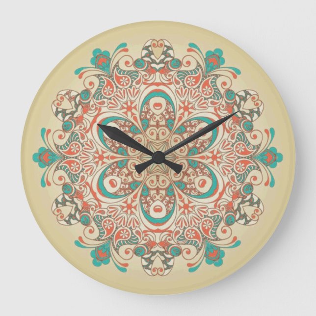Reloj Redondo Grande Mandala Kaleidoscope - Wallclock (Anverso)