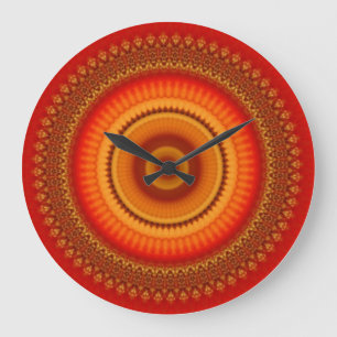 Reloj Redondo Grande Mandala naranja y amarilla