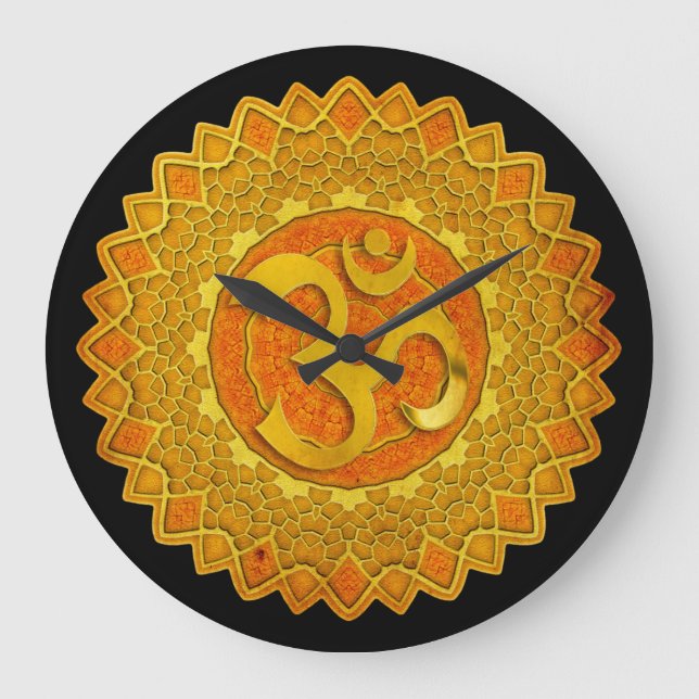 Reloj Redondo Grande Mandala OM - Spirograph (Anverso)