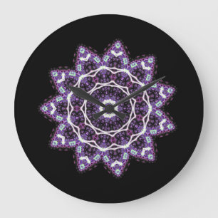 Reloj Redondo Grande Mandala púrpura