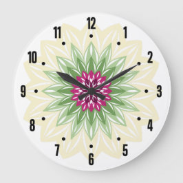 Reloj Redondo Grande Mandalas de Flores de Verano