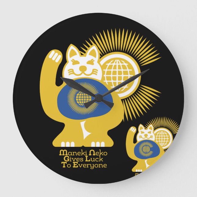Reloj Redondo Grande MANEKI NEKO EL GATO DE LA SUERTE / Commonwealth (Anverso)