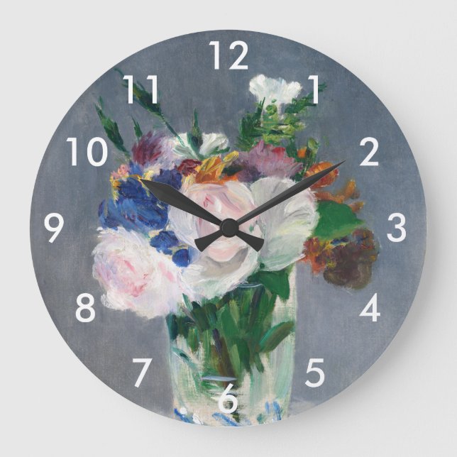 Reloj Redondo Grande Manet de Édouard - Flores en una bolsa de cristal (Anverso)