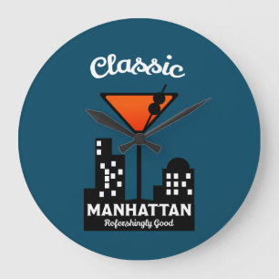 Reloj Redondo Grande Manhattan Cocktail Wall Art