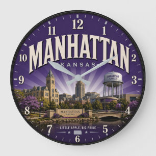 Reloj Redondo Grande Manhattan Kansas  Little Apple