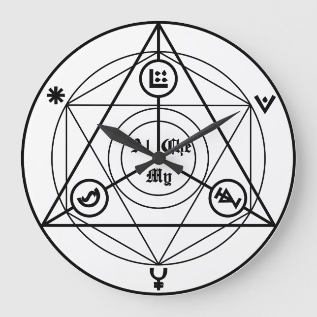 Reloj Redondo Grande Manifiesto de alquimia (Anverso)