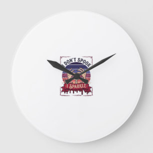 Reloj Redondo Grande Manos de Zombie Brillantes de Spook Halloween Sang