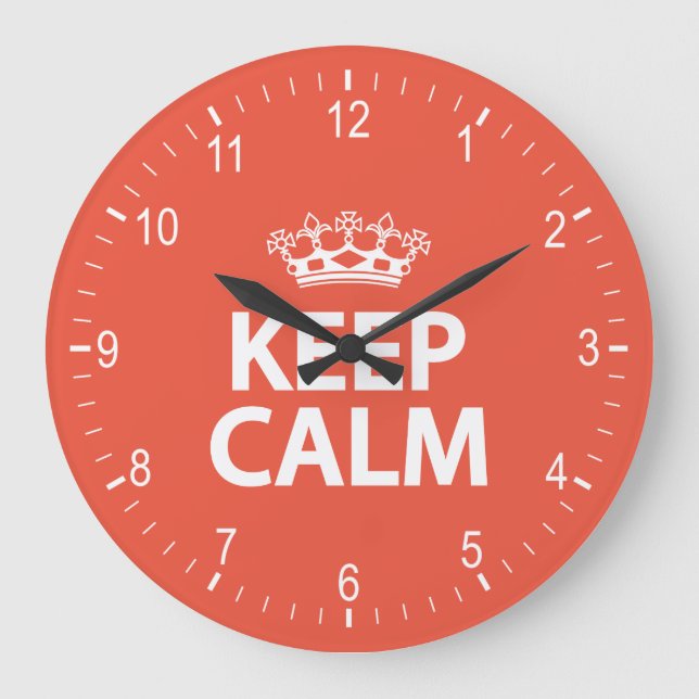 Reloj Redondo Grande Mantener la calma (Anverso)