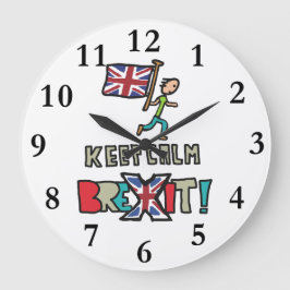Reloj Redondo Grande Mantener la calma Brexit