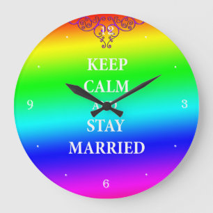 Reloj Redondo Grande Mantener la calma y seguir casados