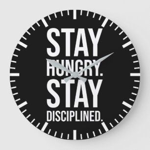 Reloj Redondo Grande Manténganse hambrientos disciplinados - Éxito de G