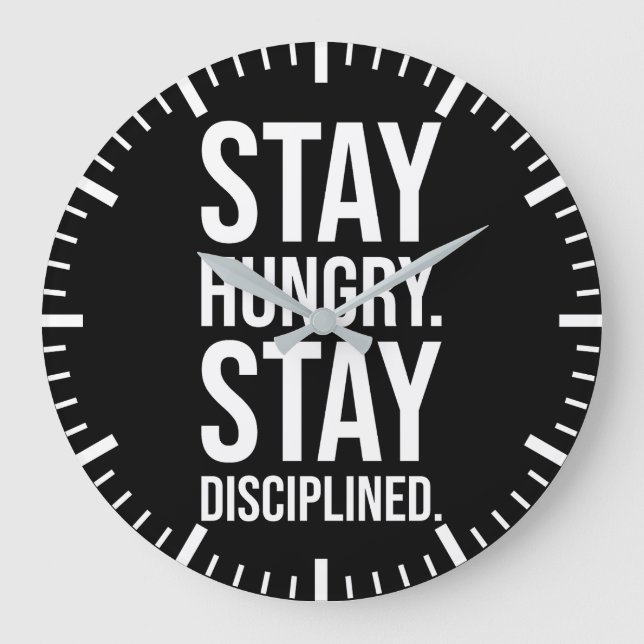 Reloj Redondo Grande Manténganse hambrientos disciplinados - Éxito de G (Anverso)