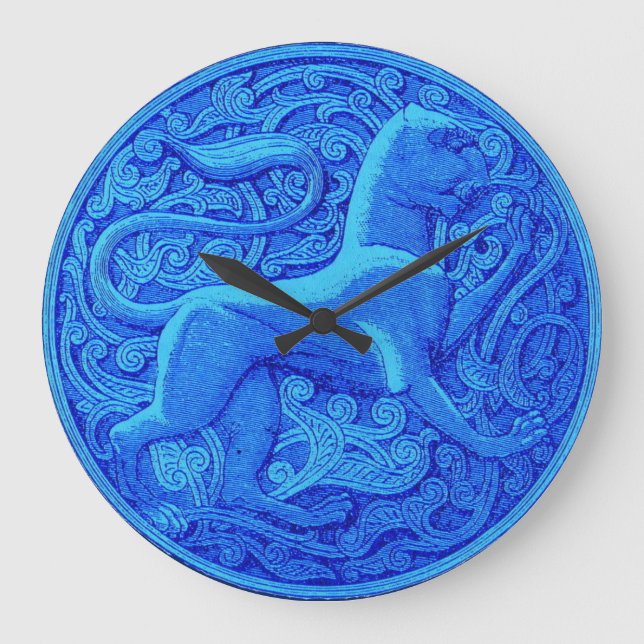 Reloj Redondo Grande manticore en azul (Anverso)