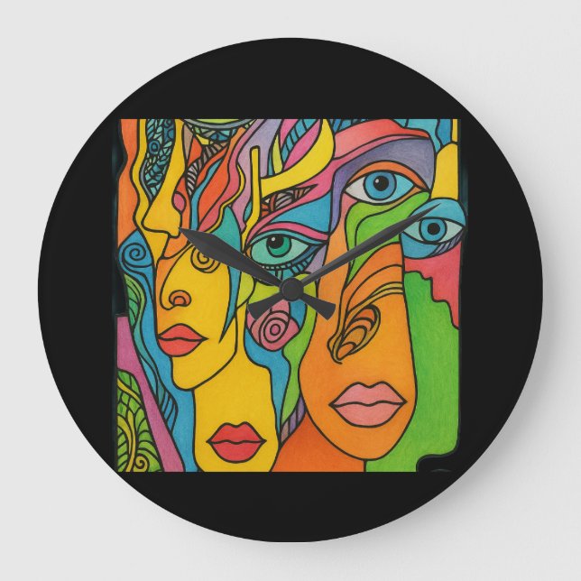 Reloj Redondo Grande Many faces (Anverso)