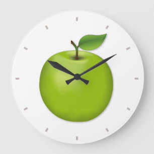 Reloj Redondo Grande Manzana Verde