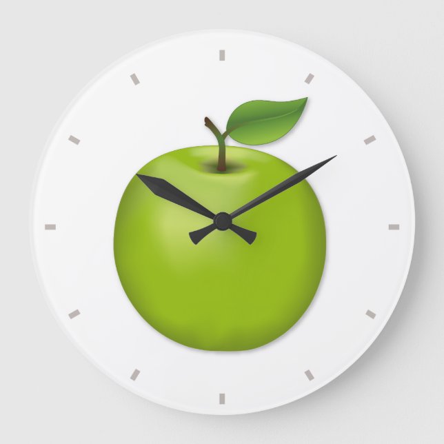 Reloj Redondo Grande Manzana Verde (Anverso)