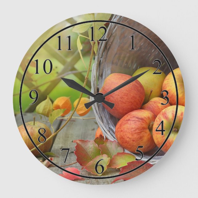 Reloj Redondo Grande Manzanas (Anverso)
