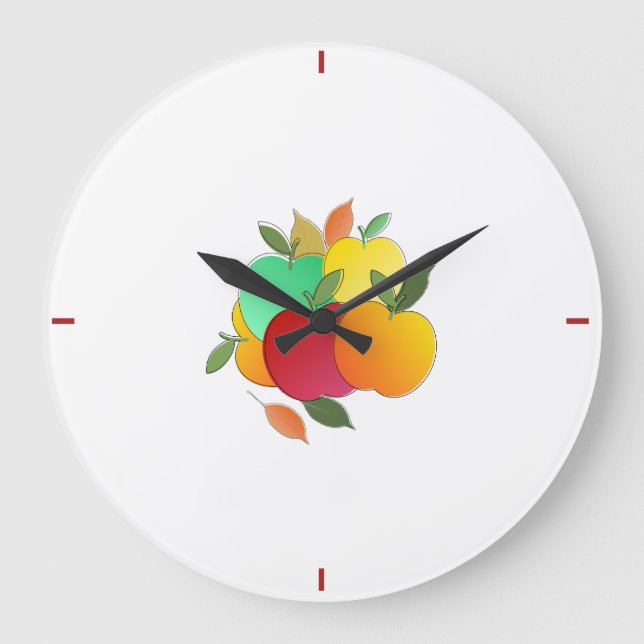 Reloj Redondo Grande Manzanas (Anverso)